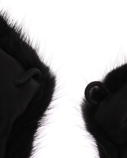 Dolce & Gabbana Black Mink Fur Shoulder Collar Scarf
