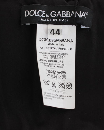 Dolce & Gabbana Black Mink Fur Shoulder Collar Scarf