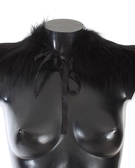 Dolce & Gabbana Black Fox Fur Collar Scarf