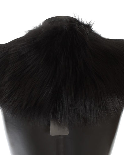 Dolce & Gabbana Black Fox Fur Collar Scarf