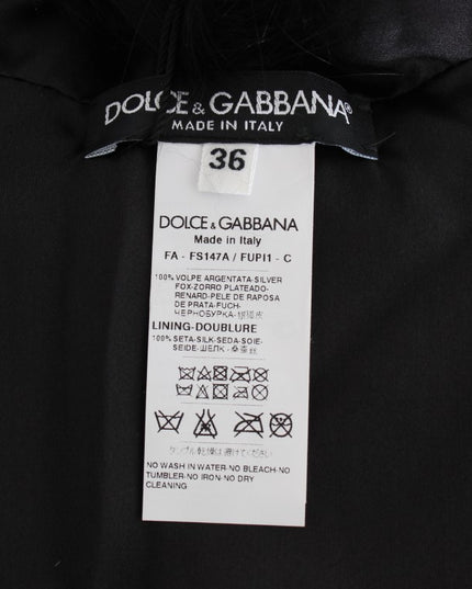 Dolce & Gabbana Black Fox Fur Collar Scarf