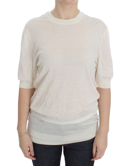 Dolce & Gabbana White 100% Cashmere Sweater