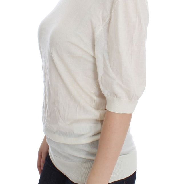 Dolce & Gabbana White 100% Cashmere Sweater