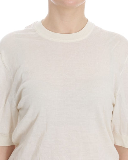 Dolce & Gabbana White 100% Cashmere Sweater