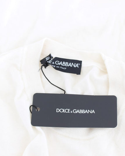 Dolce & Gabbana White 100% Cashmere Sweater