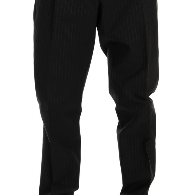 Dolce & Gabbana Blue Striped Cotton Dress Formal Pants