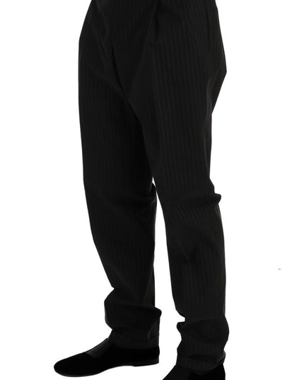 Dolce & Gabbana Blue Striped Cotton Dress Formal Pants