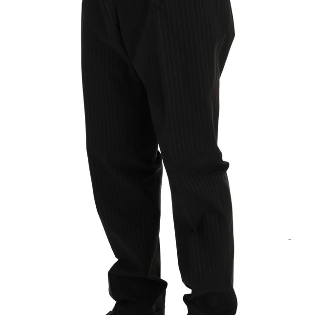 Dolce & Gabbana Blue Striped Cotton Dress Formal Pants