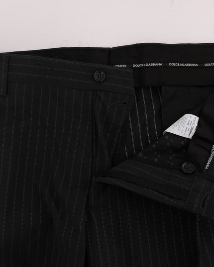 Dolce & Gabbana Blue Striped Cotton Dress Formal Pants