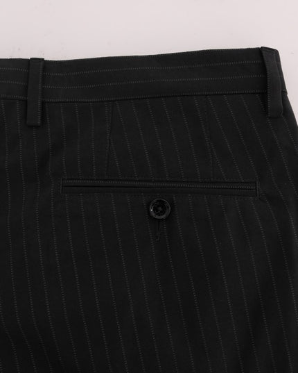 Dolce & Gabbana Blue Striped Cotton Dress Formal Pants