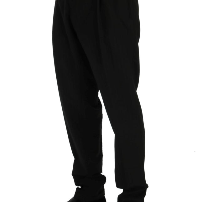 Dolce & Gabbana Black Striped Wool Stretch Pants