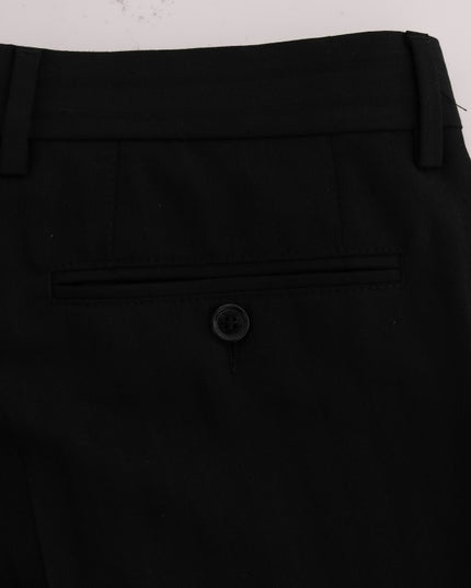 Dolce & Gabbana Black Striped Wool Stretch Pants