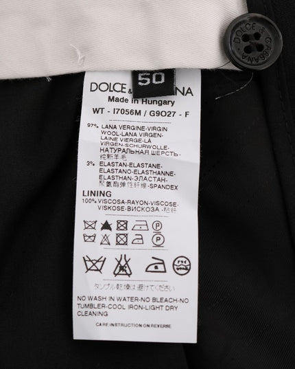 Dolce & Gabbana Black Striped Wool Stretch Pants