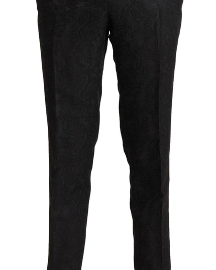Dolce & Gabbana Black Brocade Formal 2 Piece MARTINI Suit