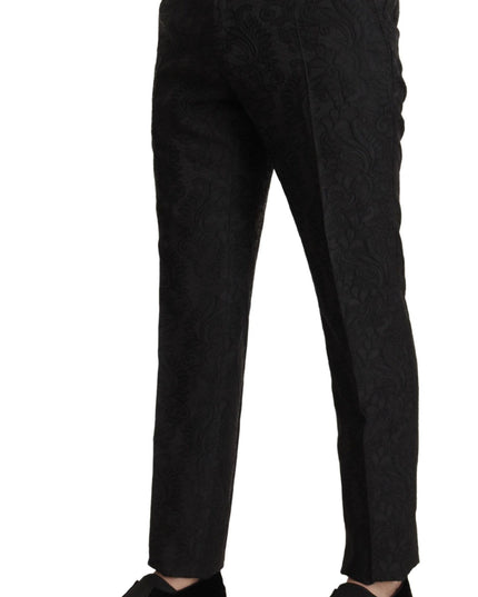 Dolce & Gabbana Black Brocade Formal 2 Piece MARTINI Suit