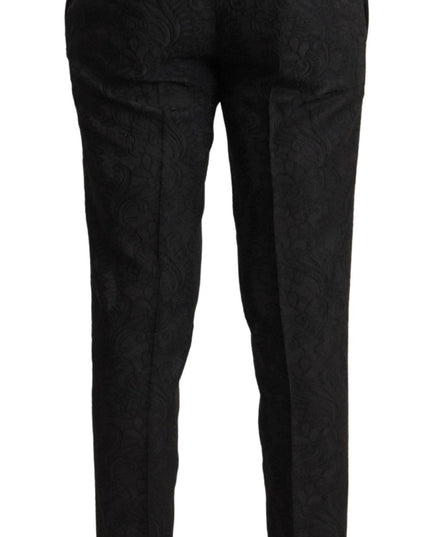 Dolce & Gabbana Black Brocade Formal 2 Piece MARTINI Suit