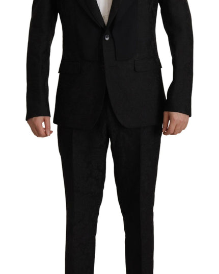 Dolce & Gabbana Black Polyester Formal 2 Piece MARTINI Suit