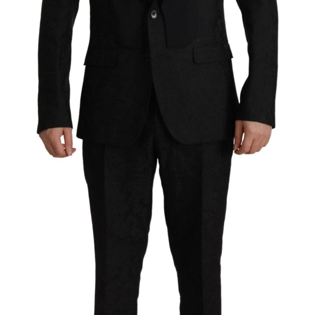 Dolce & Gabbana Black Polyester Formal 2 Piece MARTINI Suit