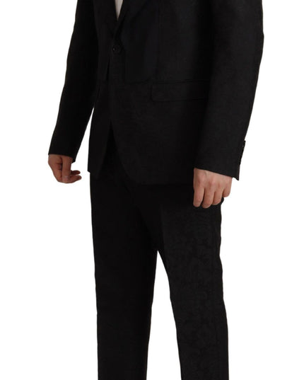 Dolce & Gabbana Black Polyester Formal 2 Piece MARTINI Suit