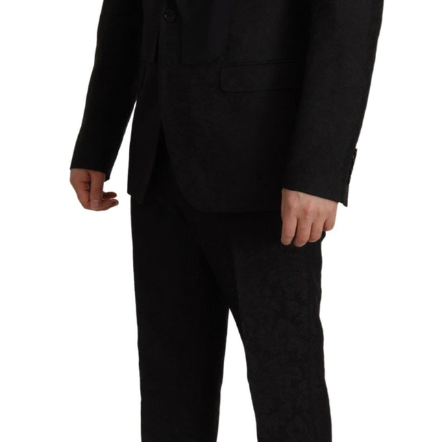 Dolce & Gabbana Black Polyester Formal 2 Piece MARTINI Suit