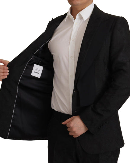 Dolce & Gabbana Black Polyester Formal 2 Piece MARTINI Suit