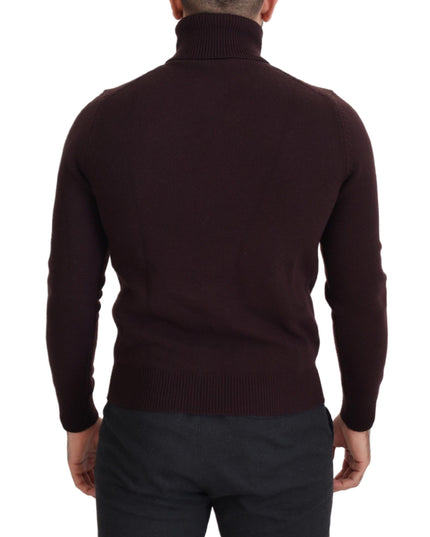 Dolce & Gabbana Brown Wool Turtle Neck Pullover Sweater