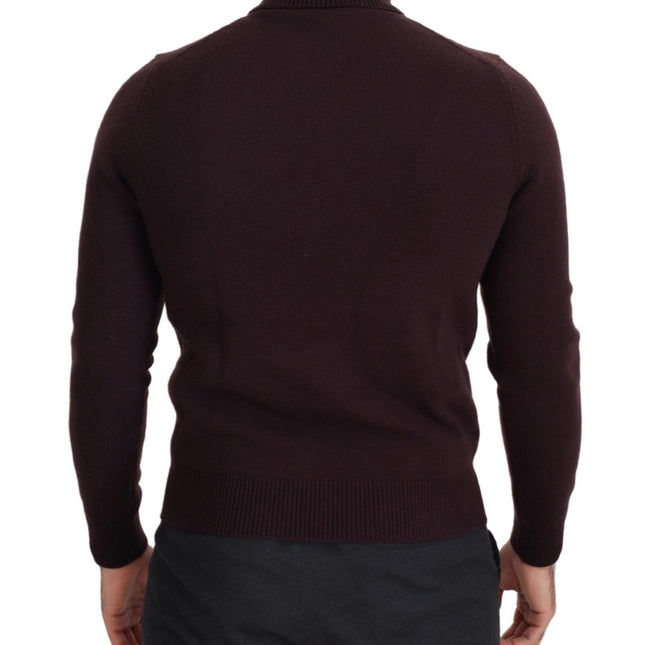 Dolce & Gabbana Brown Wool Turtle Neck Pullover Sweater