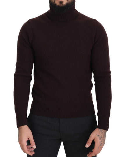 Dolce & Gabbana Brown Wool Turtle Neck Pullover Sweater