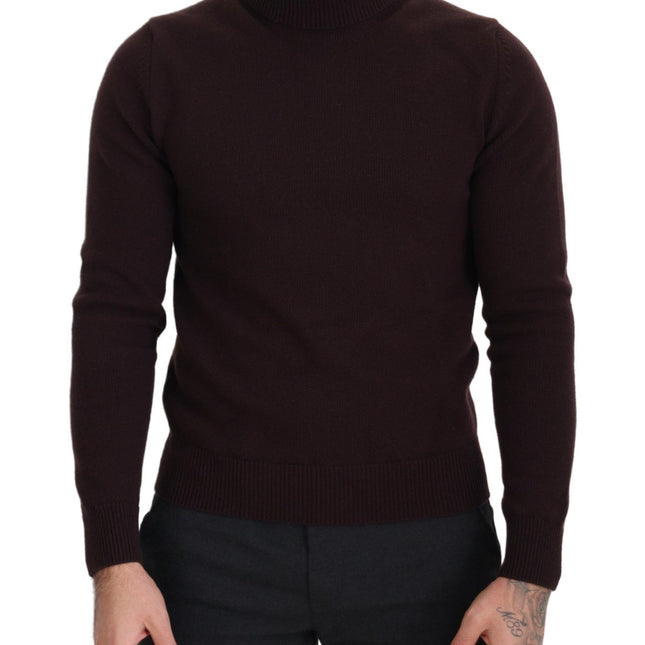 Dolce & Gabbana Brown Wool Turtle Neck Pullover Sweater