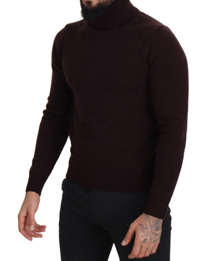Dolce & Gabbana Brown Wool Turtle Neck Pullover Sweater