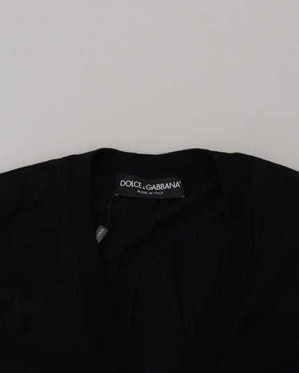 Dolce & Gabbana Black Wool Button Down Cardigan Sweater