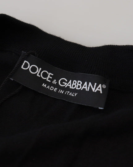 Dolce & Gabbana Black Wool Button Down Cardigan Sweater