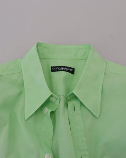 Dolce & Gabbana Mint Green Long Sleeves Button Down Shirt