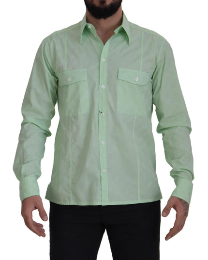 Dolce & Gabbana Mint Green Long Sleeves Button Down Shirt