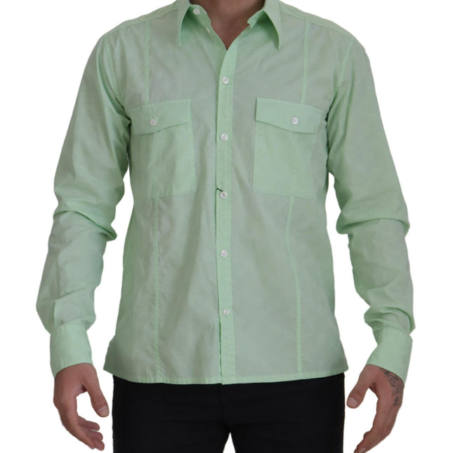 Dolce & Gabbana Mint Green Long Sleeves Button Down Shirt