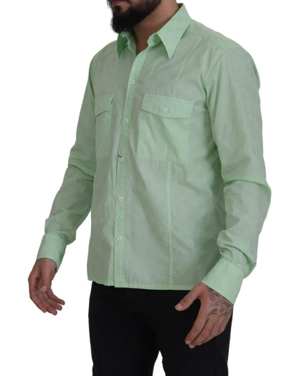 Dolce & Gabbana Mint Green Long Sleeves Button Down Shirt