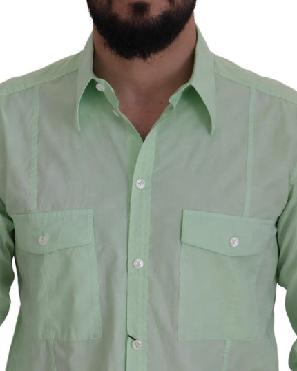 Dolce & Gabbana Mint Green Long Sleeves Button Down Shirt