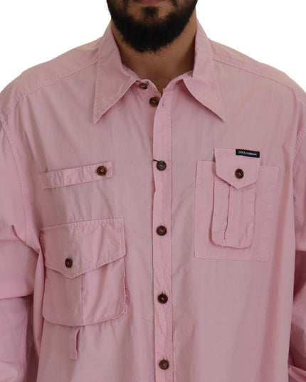 Dolce & Gabbana Pink Casual Button Down Long Sleeves Shirt