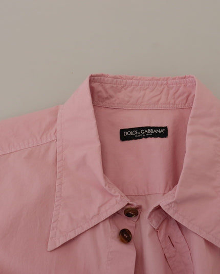 Dolce & Gabbana Pink Casual Button Down Long Sleeves Shirt