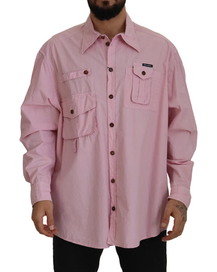 Dolce & Gabbana Pink Casual Button Down Long Sleeves Shirt