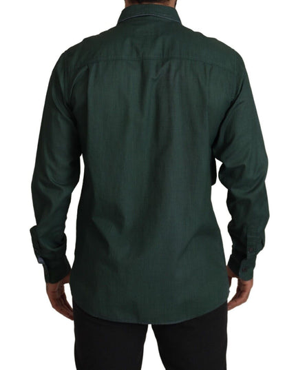 Dolce & Gabbana Dark Green Button Down Long Sleeves Shirt