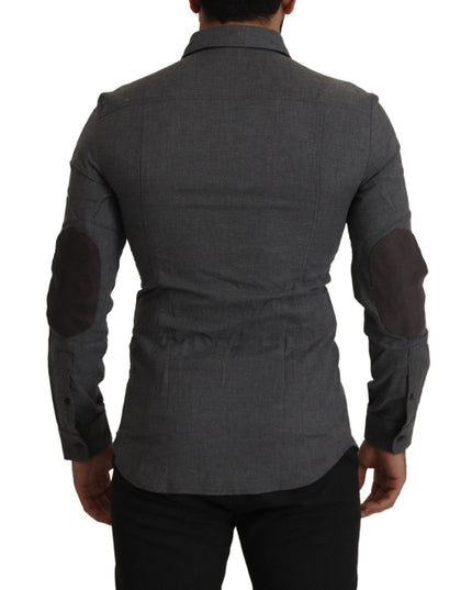 Costume National Dark Gray Cotton Casual Mens Shirt