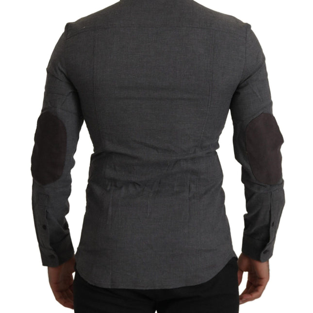 Costume National Dark Gray Cotton Casual Mens Shirt