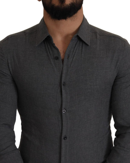 Costume National Dark Gray Cotton Casual Mens Shirt