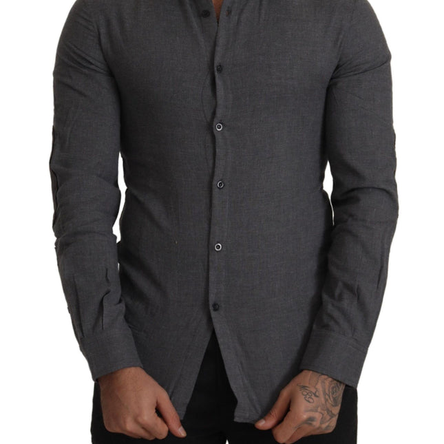 Costume National Dark Gray Cotton Casual Mens Shirt