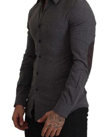 Costume National Dark Gray Cotton Casual Mens Shirt