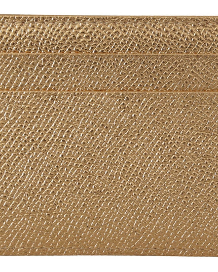 Dolce & Gabbana Gold Leather #DGLovesLondon Women Cardholder Case Wallet