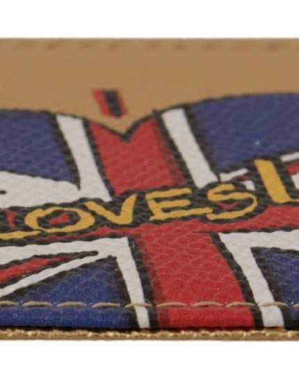 Dolce & Gabbana Gold Leather #DGLovesLondon Women Cardholder Case Wallet