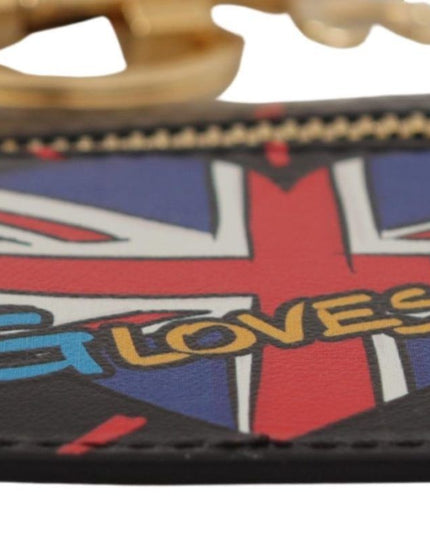 Dolce & Gabbana Black Leather #DGLovesLondon Keyring Cardholder Coin Case