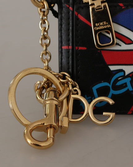 Dolce & Gabbana Black Leather #DGLovesLondon Keyring Cardholder Coin Case